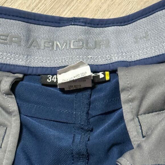 Under Armour Men’s Blue Golf Shorts Size 34 Loose Fit Flat Front Active - Picture 2 of 7